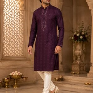 Royal Merlot Luxe Designer Kurta